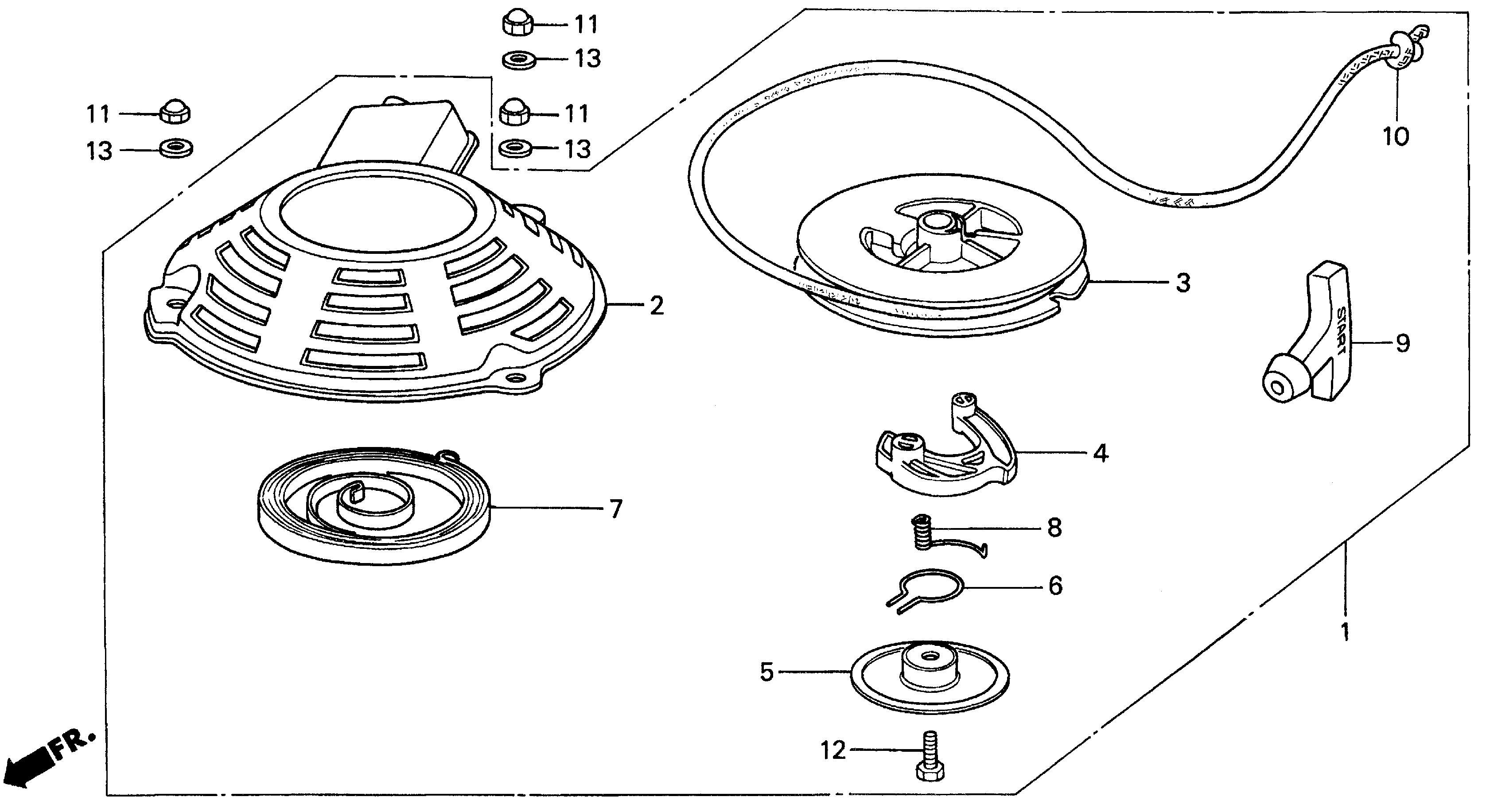 Honda hr215 recoil starter hot sale